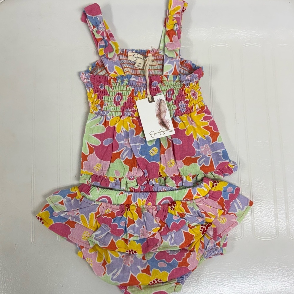 Jessica Simpson Pastel Floral Baby Dress